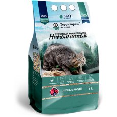 Территория Лесные ягоды Комкующийся наполнитель для кошачьего туалета Древесный