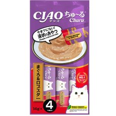 Inaba Ciao Churu / Лакомство-пюре Инаба для кошек Тунец Магуро и лобстер