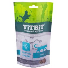 Titbit Хрустящие подушечки / Лакомство Титбит для кошек для Чистки зубов с мясом Утки