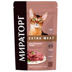 Мираторг Extra Meat / Сухой корм для Домашних кошек старше 1 года с Говядиной Black Angus