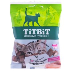 Titbit Хрустящие подушечки / Лакомство Титбит для кошек с паштетом из Говядины