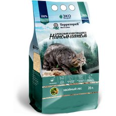 Территория Хвойный лес Комкующийся наполнитель для кошачьего туалета Древесный
