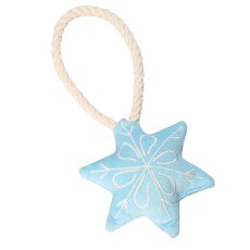 Mr.Kranch / Игрушка Мистер Кранч для собак Мелких и Средних пород Снежинка с канатом и пищалкой Голубая Mr.Kranch / Игрушка Мистер Кранч для собак Мелких и Средних пород Снежинка с канатом и пищалкой Голубая
