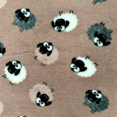 ProFleece / Коврик ПроФлис для животных Меховой многофункциональный Овечки Бежевый/черный/белый