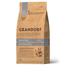 Grandorf Holistic & Hypoallergenic Medium Maxi Rabbit & Turkey / Сухой корм Грандорф Беззерновой для взрослых собак Средних и Крупных пород Кролик Индейка