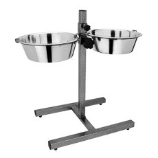 Mr.Kranch / Миска Мистер Кранч для животных Двойная на штативе нержавеющая сталь