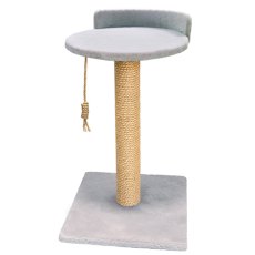 Зверьё моё / Когтеточка-столбик №1 для кошек Полка джут серебро