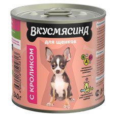 Вкусмясина / Влажный корм Консервы для Щенков с Кроликом (цена за упаковку)