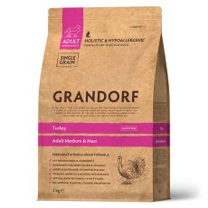 Grandorf Holistic & Hypoallergenic Medium Maxi Turkey / Сухой корм Грандорф Низкозерновой для взрослых собак Средних и Крупных пород Индейка