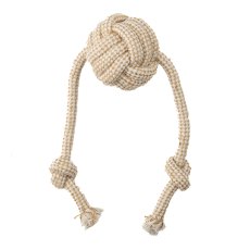 Mr.Kranch / Игрушка Мистер Кранч для собак Мяч из каната на шнуре цвет натуральный