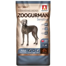 Зоогурман Sensitive Сухой корм для Средних и Крупных пород Ягненок с рисом