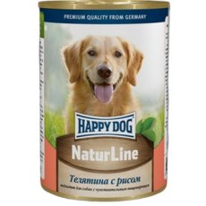 Happy Dog NaturLine / Консервы Хэппи Дог для собак Телятина с рисом (цена за упаковку, Россия)