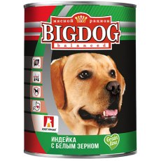 Зоогурман Big Dog Влажный корм Консервы для собак Индейка с белым зерном (цена за упаковку)