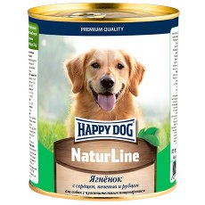 Happy Dog NaturLine / Консервы Хэппи Дог для собак Ягненок с сердцем, печенью и рубцом (цена за упаковку, Россия)
