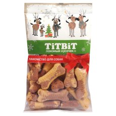 Titbit Новогодняя коллекция / Лакомство Титбит для собак Печенье Косточки двухцветные