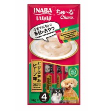 Inaba Churu / Лакомство-пюре Инаба для собак для Повышения аппетита Куриное филе с говядиной (Китай)