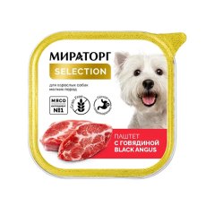 Мираторг Selection / Влажный корм Ламистеры для взрослых собак Мелких пород Паштет с Говядиной (цена за упаковку)
