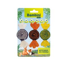 Bambini Pets / Игрушка Бамбини Петс для Грызунов Конфетки из люфы Bambini Pets / Игрушка Бамбини Петс для Грызунов Конфетки из люфы