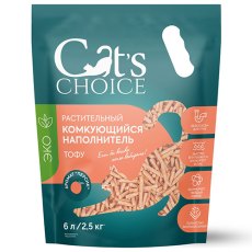 Cats Choice / Растительный комкующийся наполнитель Тофу Кэт Чойс для кошачьего туалета с ароматом Персик