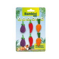 Bambini Pets / Игрушка Бамбини Петс для Грызунов Набор овощей из люфы Bambini Pets / Игрушка Бамбини Петс для Грызунов Набор овощей из люфы