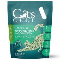 Cats Choice / Растительный комкующийся наполнитель Тофу Кэт Чойс для кошачьего туалета с ароматом Зеленый чай