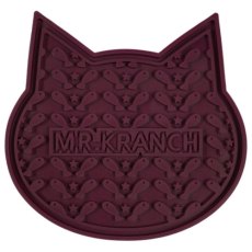 Mr.Kranch / Лизательный коврик Мистер Кранч для животных для Медленного поедания Силиконовый на присосках Бордовый