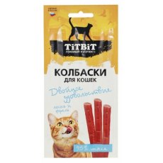 Titbit Двойное удовольствие / Лакомство Титбит для кошек Колбаски Лосось и форель