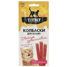 Titbit Двойное удовольствие / Лакомство Титбит для кошек Колбаски Телятина и печень