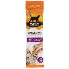 Titbit Лакомый кусочек / Лакомство Титбит для кошек Крем-суп с кусочками Кролика (цена за упаковку)