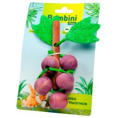 Bambini Pets / Игрушка Бамбини Петс для грызунов "Виноград" из дерева и люфы Bambini Pets / Игрушка Бамбини Петс для грызунов "Виноград" из дерева и люфы