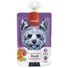 Wanpy / Лакомство Ванпи для собак Мясной мусс из утки и моркови с горохом