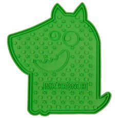 Mr.Kranch / Лизательный коврик Мистер Кранч для животных для Медленного поедания Силиконовый на присосках зеленый
