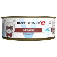 Best Dinner Vet Profi Hepatic / Диетический корм Бест Диннер для кошек с Говядиной (цена за упаковку)