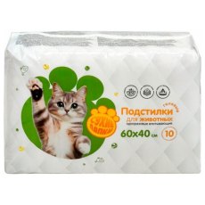 Доброзверики Сухие лапки / Подстилки гелевые впитывающие для животных 10шт Доброзверики Сухие лапки / Подстилки гелевые впитывающие для животных 10шт