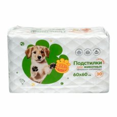 Доброзверики Сухие лапки / Подстилки гелевые впитывающие для животных 30шт Доброзверики Сухие лапки / Подстилки гелевые впитывающие для животных 30шт