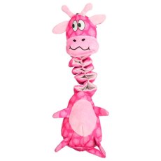Mr.Kranch / Игрушка Мистер Кранч для собак Жираф с карманом под лакомство розовая