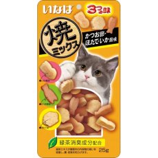 Inaba Yaki Miksu / Лакомство Инаба для кошек Запеченное ассорти cо вкусом кацуобуси морского гребешка и кальмара