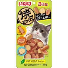 Inaba Yaki Miksu / Лакомство Инаба для кошек Запеченное ассорти со вкусом кацуобуси морского гребешка и наваристого бульона