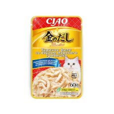 Inaba Ciao Kinnodashi / Паучи Инаба для кошек Куриное филе со вкусом морского гребешка (цена за упаковку)