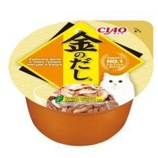 Inaba Ciao Kinnodashi Cup / Консервы Инаба для кошек Куриное филе и микс тунцов Магуро и Кацуо (цена за упаковку)