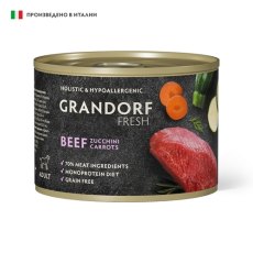 Grandorf Fresh Dog Beef Zucchini Carrots Pate / Консервы Грандорф для собак Паштет из говядины с цукини и морковью (цена за упаковку)