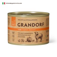 Grandorf Dog Lamb Pumpkin Broccoli Pate / Консервы Грандорф для собак Паштет из ягненка с тыквой и брокколи (цена за упаковку)