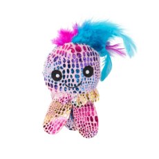 Mr.Kranch / Игрушка Мистер Кранч для кошек Осьминожка плюшевая с кошачьей мятой и перышками розовая