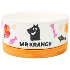 Mr.Kranch Bamboo / Миска Мистер Кранч Керамическая розовая на бамбуковой подставке Цветы Прованса