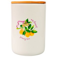 Mr.Kranch / Бокс керамический для хранения корма Лимоны из прованса Белый