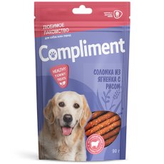 Compliment / Лакомство Комплимент для собак всех пород Соломка из мяса Ягненка с рисом
