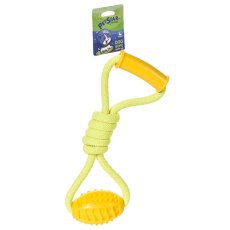 Pet Star / Игрушка Пет Стар для собак КАНАТ С МЯЧОМ ДЛЯ РЕГБИ термопластичная резина, канат