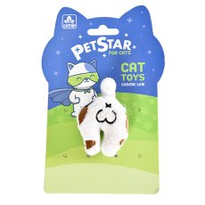Pet Star / Игрушка Пет Стар для кошек ПОПКА КОТА белая-бежевая, плюшевая