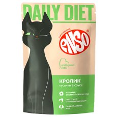 Enso / Влажный корм Энсо Паучи для взрослых кошек Поддержание здоровья ЖКТ Кролик Кусочки в соусе (цена за упаковку)