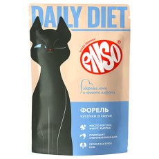 Enso / Влажный корм Энсо Паучи для взрослых кошек Поддержание здоровья кожи и красоты шерсти Форель Кусочки в соусе (цена за упаковку)